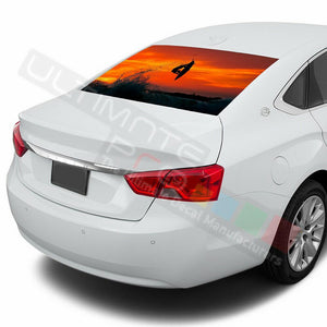 Fishing design Rear Window See Thru Stickers Perforated for Chevrolet Impala