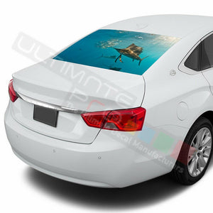 Fishing design Rear Window See Thru Stickers Perforated for Chevrolet Impala