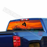 Fishing design Rear Window See Thru Stickers Perforated for Chevrolet Silverado