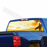 Fishing design Rear Window See Thru Stickers Perforated for Chevrolet Silverado