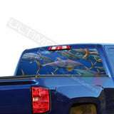 Fishing design Rear Window See Thru Stickers Perforated for Chevrolet Silverado