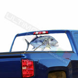 Fishing design Rear Window See Thru Stickers Perforated for Chevrolet Silverado