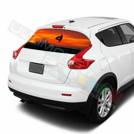 Fishing Designs Decals Window See Thru Stickers Perforated for Nissan Juke 2020