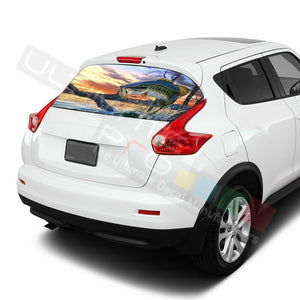 Fishing Designs Decals Window See Thru Stickers Perforated for Nissan Juke 2020