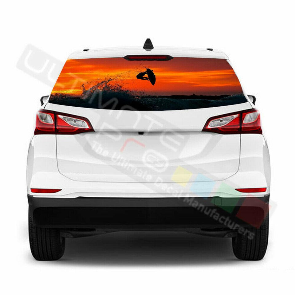 Fishing designs Rear Window See Thru Stickers Perforated for Chevrolet Equinox