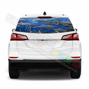 Fishing designs Rear Window See Thru Stickers Perforated for Chevrolet Equinox