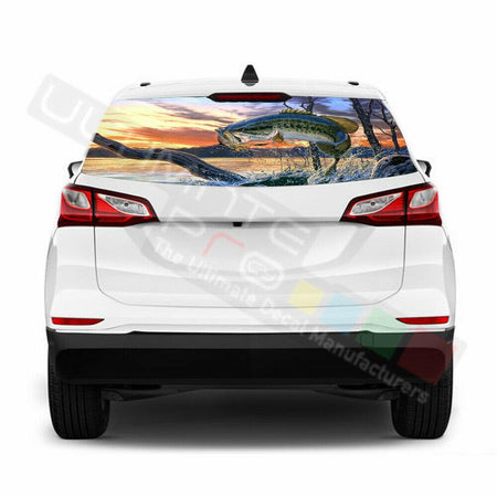 Fishing designs Rear Window See Thru Stickers Perforated for Chevrolet Equinox
