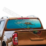 Fishing Designs Window See Thru Stickers Perforated for Nissan Navara NP300