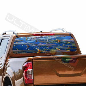 Fishing Designs Window See Thru Stickers Perforated for Nissan Navara NP300