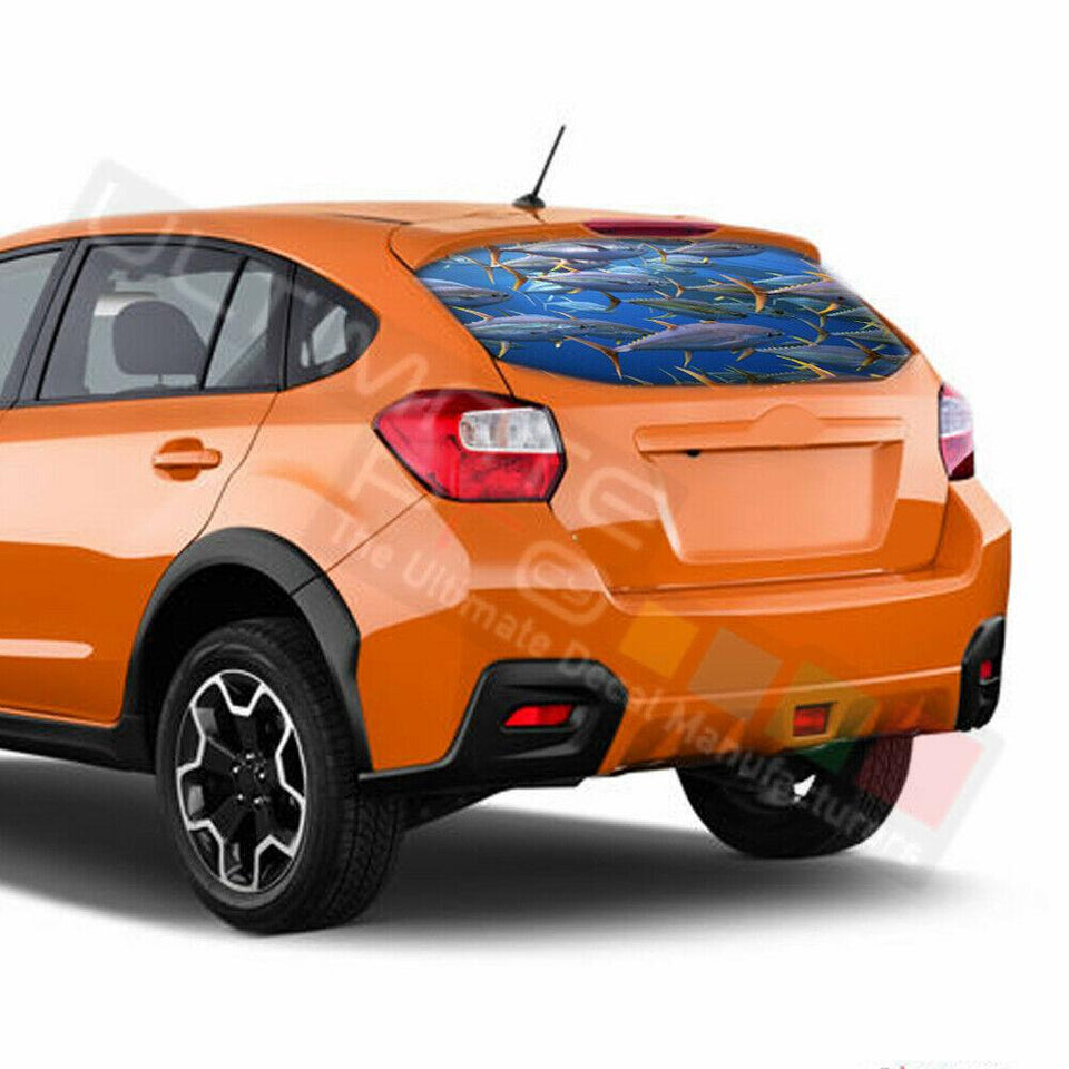 Fishing Designs Window See Thru Stickers Perforated for Subaru Crosstrek 2017