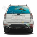 Fishing Designs Window See Thru Stickers Perforated for Subaru Forester 2018