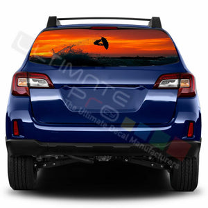 Fishing Designs Window See Thru Stickers Perforated for Subaru Outback 2018