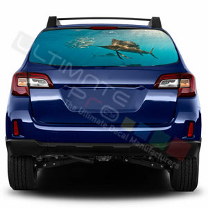 Fishing Designs Window See Thru Stickers Perforated for Subaru Outback 2018