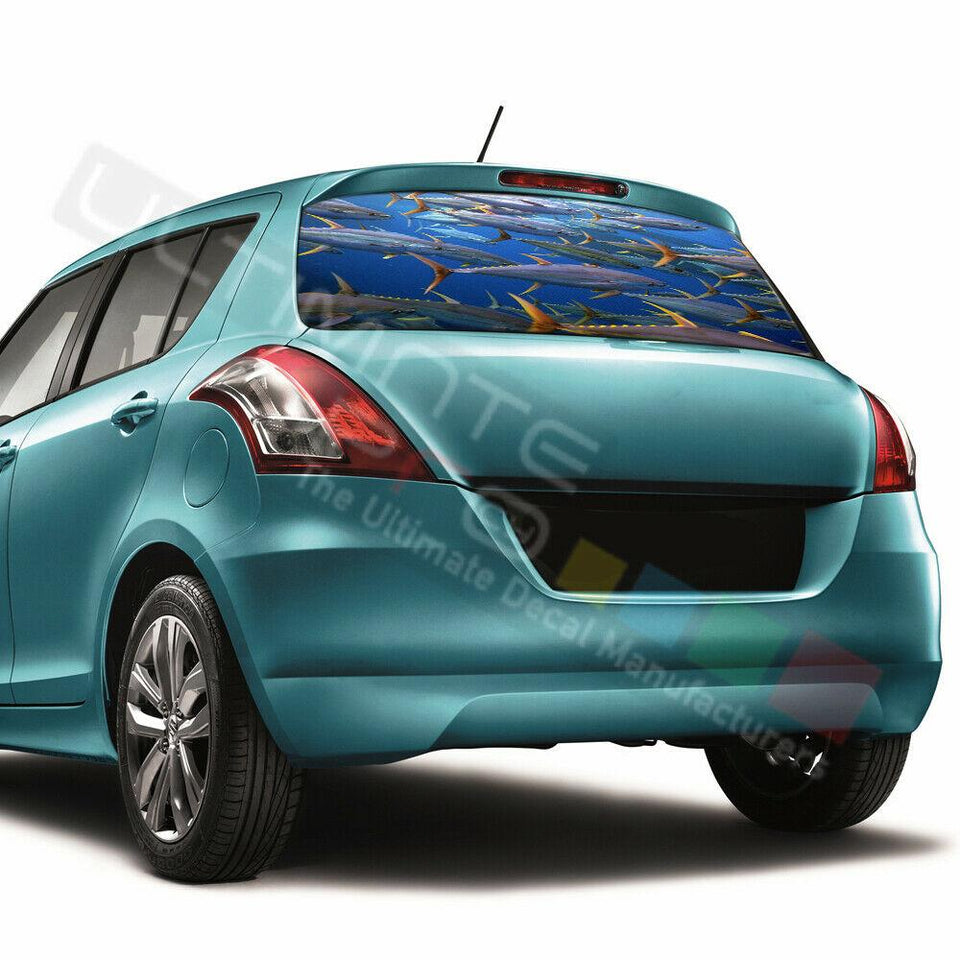 Fishing Designs Window See Thru Stickers Perforated for Suzuki Swift 2016 2017