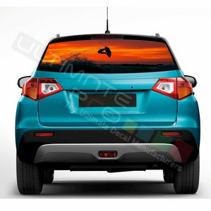 Fishing Designs Window See Thru Stickers Perforated for Suzuki Vitara 2016 2017