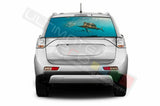 Fishing Rear Window See Thru Stickers Perforated for Mitsubishi Outlander 2019