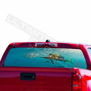 Fishing Surfing Decal Rear Window Sticker Perforated for Chevrolet Avalanche