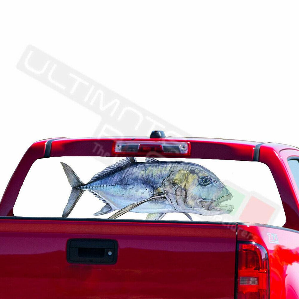 Fishing Surfing Decal Rear Window Sticker Perforated for Chevrolet