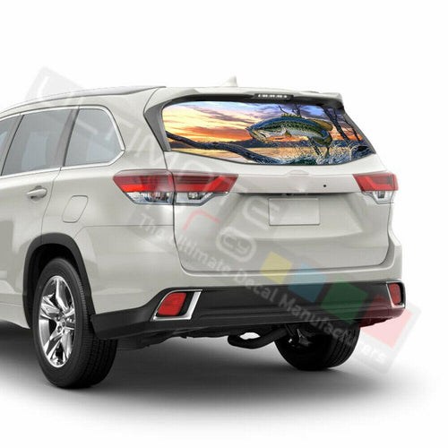 Fishing Window See Thru Stickers Perforated for Toyota Highlander 2016 2017 2018