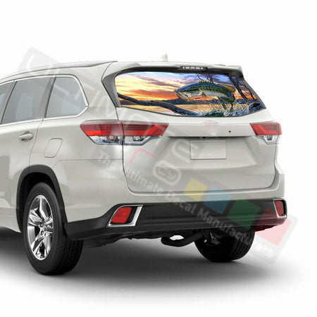 Fishing Window See Thru Stickers Perforated for Toyota Highlander 2016 2017 2018