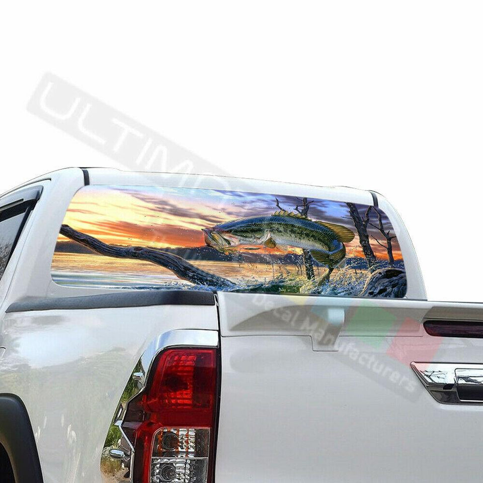 Fishing Window See Thru Stickers Perforated for Toyota Hilux 2016 2017 2018 2019