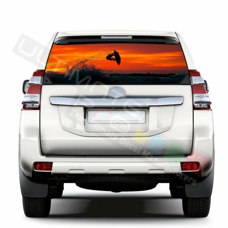 Fishing Window See Thru Stickers Perforated for Toyota Land Cruiser 2017 2018