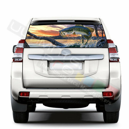 Fishing Window See Thru Stickers Perforated for Toyota Land Cruiser 2017 2018