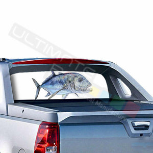 Fishings Design Rear Window See Thru Sticker Perforated for Chevrolet Avalanche