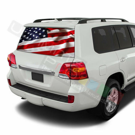Flag Decal Window See Thru Stickers Perforated for Toyota Land Cruiser