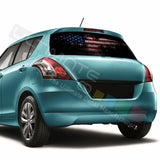 Flag Design Window See 50% Thru Stickers Perforated for Suzuki Swift 2016 2017