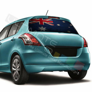 Flag Design Window See 50% Thru Stickers Perforated for Suzuki Swift 2016 2017