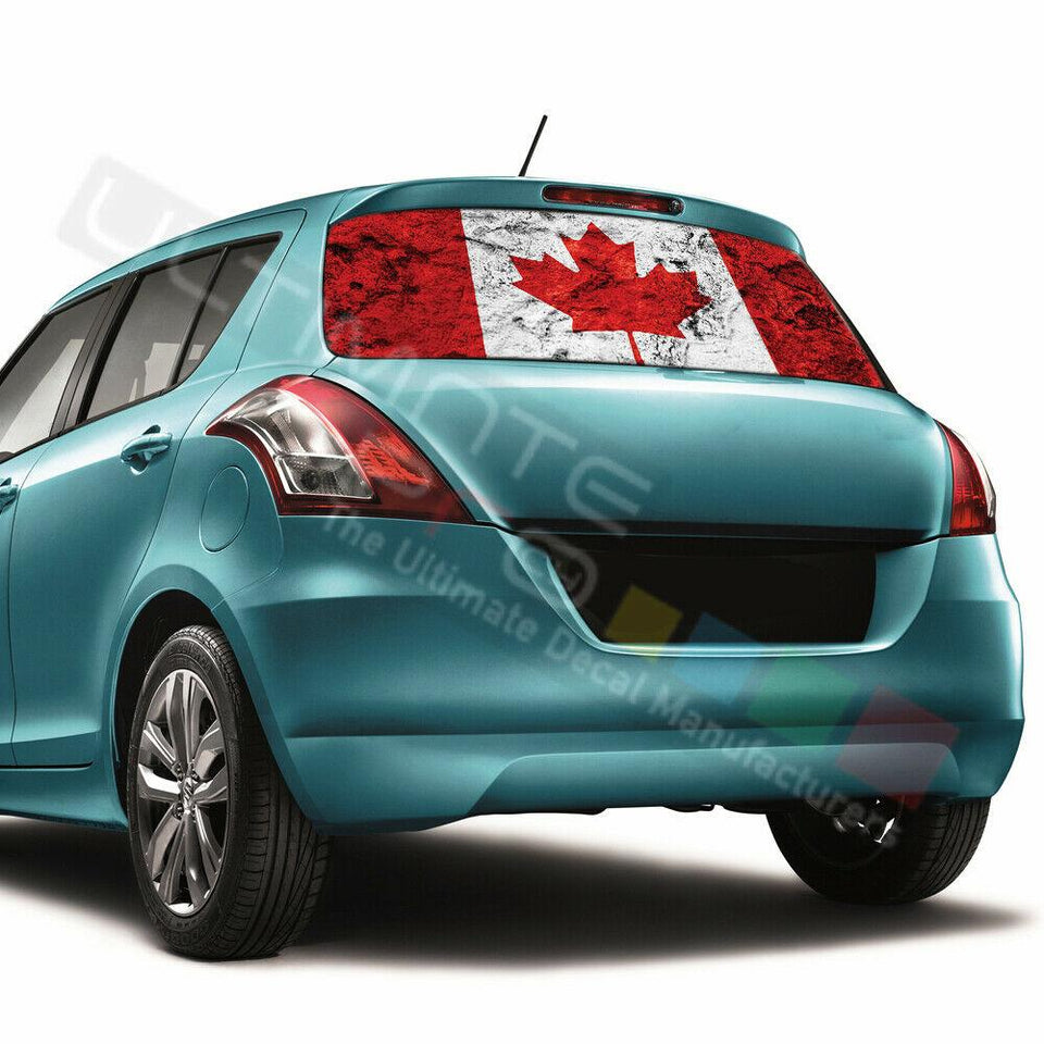 Flag Design Window See 50% Thru Stickers Perforated for Suzuki Swift 2016 2017