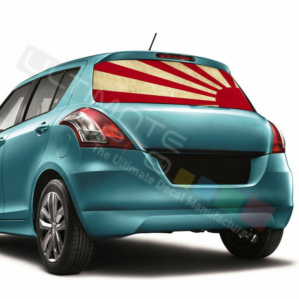 Flag Design Window See 50% Thru Stickers Perforated for Suzuki Swift 2016 2017