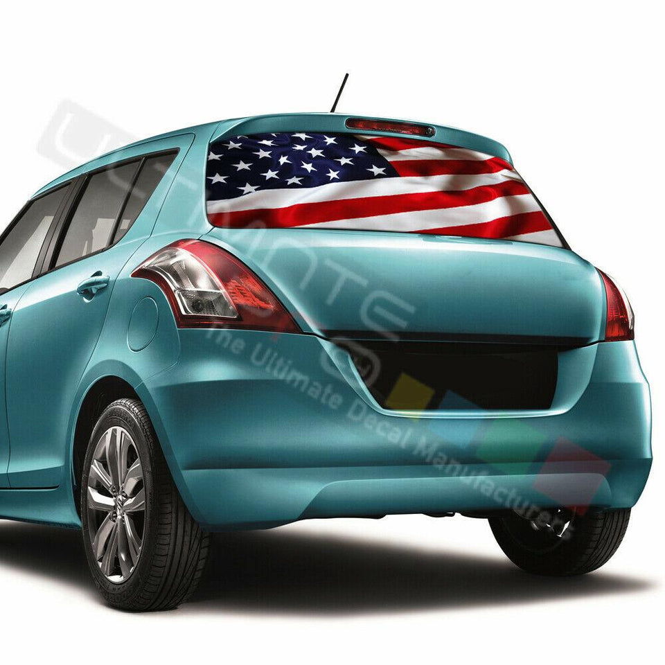 Flag Design Window See 50% Thru Stickers Perforated for Suzuki Swift 2016 2017