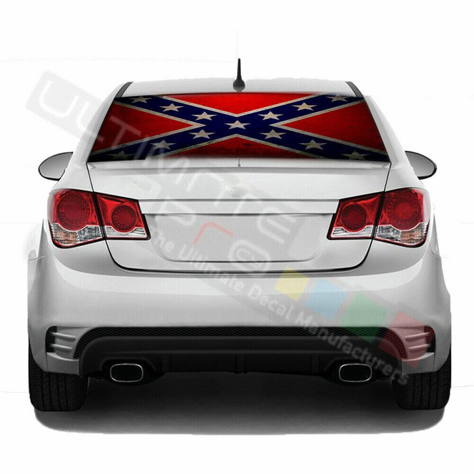 Flag designs Decals Rear Window See Thru Sticker Perforated for Chevrolet Cruze