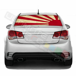 Flag designs Decals Rear Window See Thru Sticker Perforated for Chevrolet Cruze