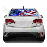 Flag designs Decals Rear Window See Thru Sticker Perforated for Chevrolet Cruze