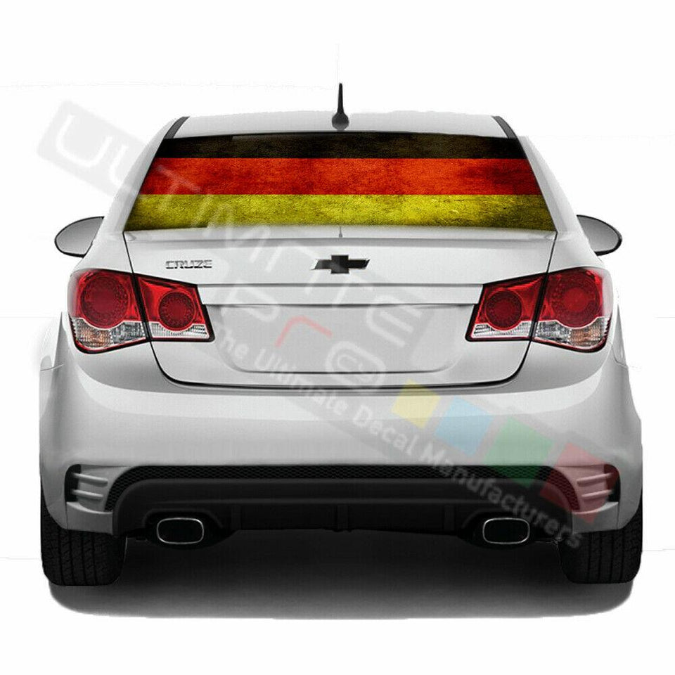 Flag designs Decals Rear Window See Thru Sticker Perforated for Chevrolet Cruze