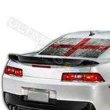 Flag Sun Visor Rear Window See Thru Sticker Perforated for Chevrolet Camaro