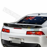 Flag Sun Visor Rear Window See Thru Sticker Perforated for Chevrolet Camaro