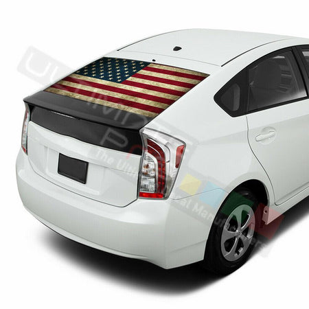 Flags Decal Window See Thru Stickers Perforated for Toyota Prius 2017 2018 2019
