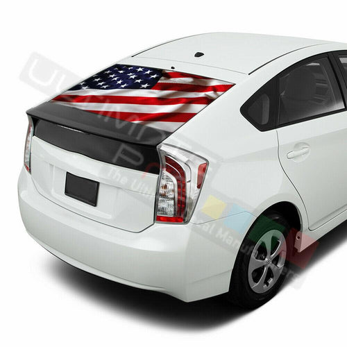 Flags Decal Window See Thru Stickers Perforated for Toyota Prius 2017 2018 2019
