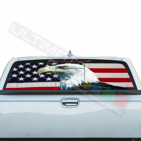 Flags Decals Rear Window See Thru Stickers Perforated for Honda Ridgeline 2019