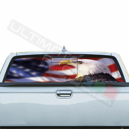 Flags Decals Rear Window See Thru Stickers Perforated for Honda Ridgeline 2019