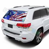 Flags Decals Rear Window See Thru Stickers Perforated for Jeep Grand Cherokee