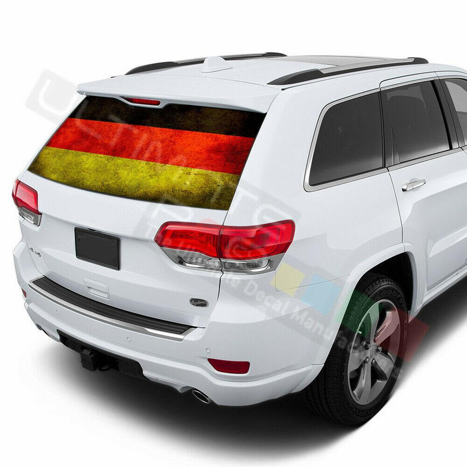 Flags Decals Rear Window See Thru Stickers Perforated for Jeep Grand Cherokee