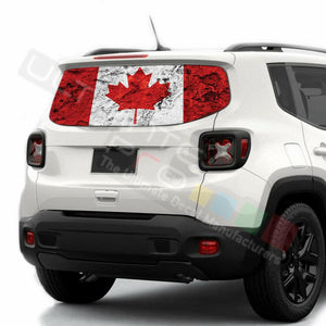 Flags Decals Rear Window See Thru Stickers Perforated for Jeep Renegade 2020 kit