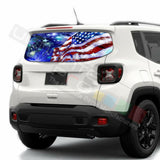Flags Decals Rear Window See Thru Stickers Perforated for Jeep Renegade 2020 kit