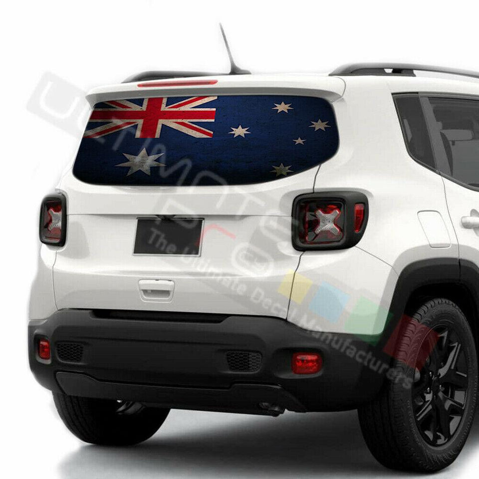 Flags Decals Rear Window See Thru Stickers Perforated for Jeep Renegade 2020 kit