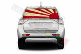 Flags Decals Rear Window See Thru Stickers Perforated for Mitsubishi Outlander